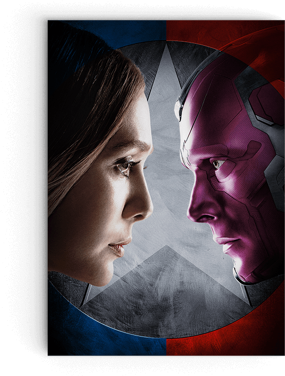 Civil War Scarlet Witch & Vision Movie Miniposter - Scarlet Witch Civil War Chinese Poster (930x1156), Png Download