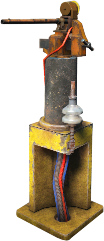 Stationary Paintball Gun - Bronze Sculpture (610x814), Png Download