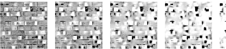 Sequence Of Five Synthesized Textures That Span The - Monochrome (762x194), Png Download
