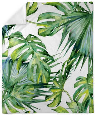 Seamless Watercolor Illustration Of Tropical Leaves, - Upstreet Graphite Pickleball Paddle Set Of 2 (400x400), Png Download
