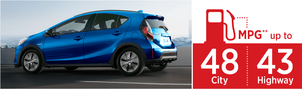 2018 Toyota Prius C Model Msrp & Mpg - Prius C (1032x306), Png Download