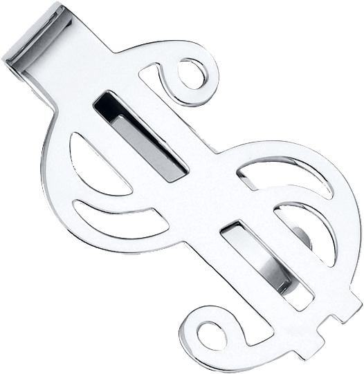 14kt Gold Dollar Sign - Money Clip (574x562), Png Download