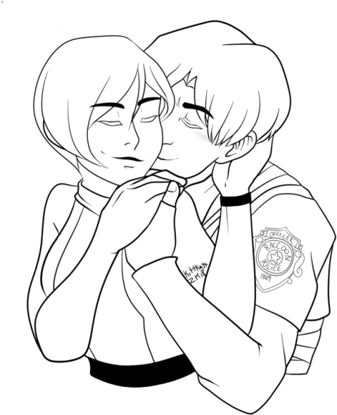 Happy Inktober Of Course I Start Off With Some Otp - Cartoon (500x621), Png Download