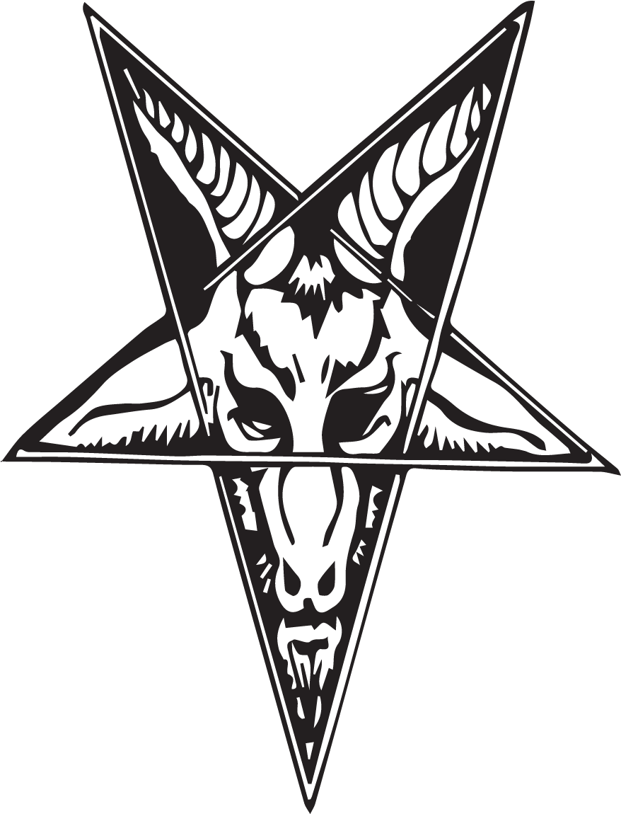 Church Of Satan Goat Baphomet Satanism Pentagram - Baphomet Goat Pentagram Necklace Black Dark Star Pendant (1200x1200), Png Download