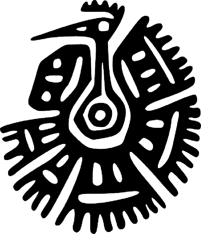 Black And White Mexican Symbol (800x930), Png Download
