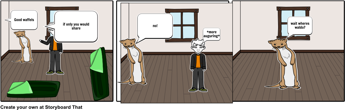 Weasel And Waldo - Cartoon (1164x385), Png Download