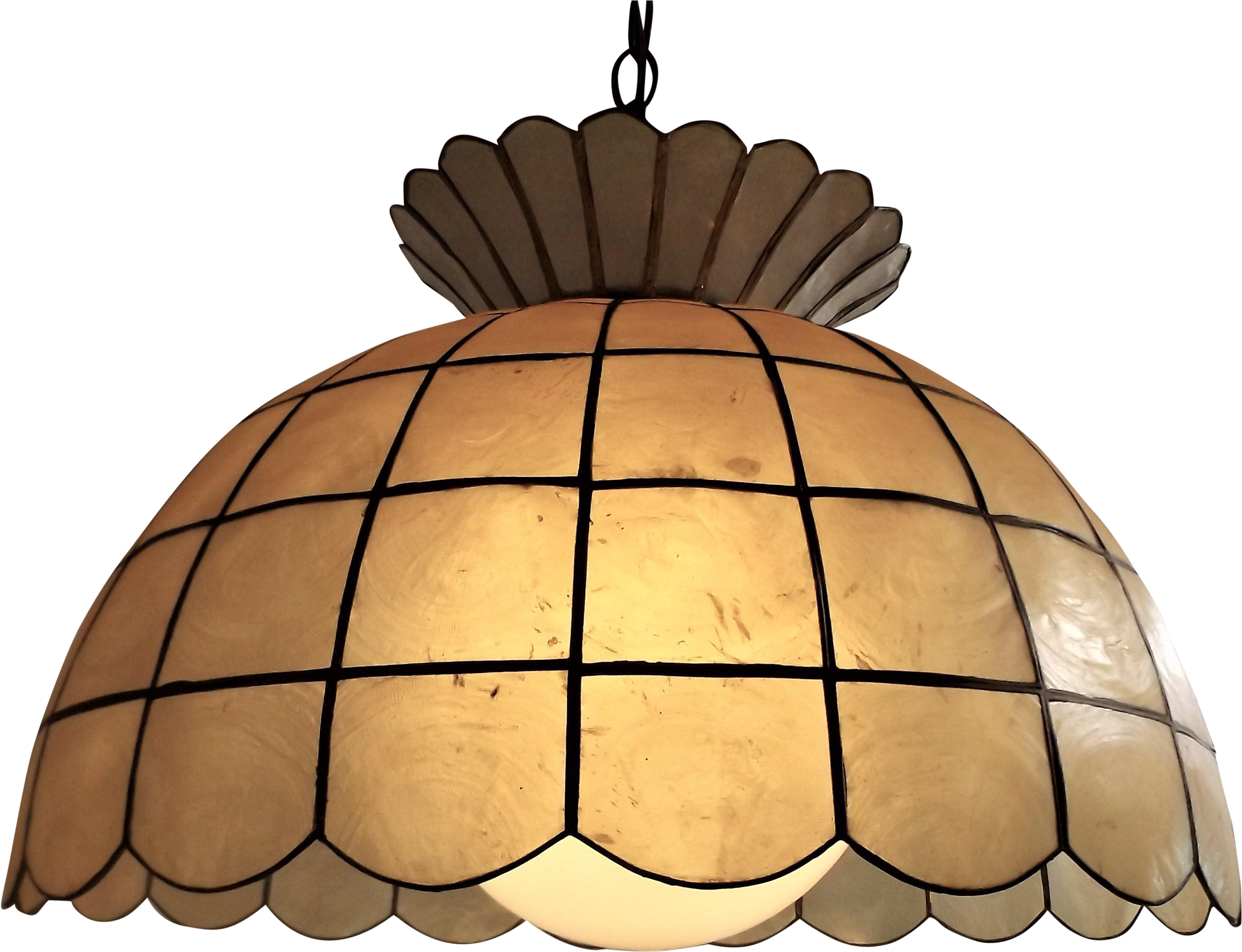 Vintage Capiz Shell Hanging Swag Lamp - Vintage Capiz Shell Hanging (2922x2239), Png Download