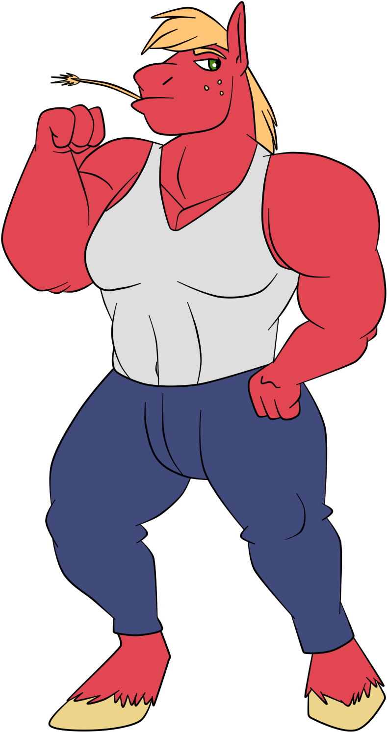 My Muscle Pony Collab- Big Mac - Mlp Big Mac Muscle (800x1500), Png Download