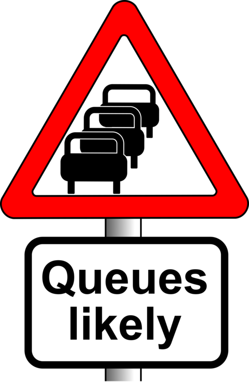 The Highway Code Traffic Sign Road - Queues Likely Sign (489x749), Png Download