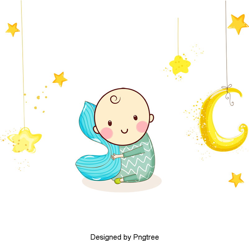 Vector Cute Baby, Cute Clipart, Baby Clipart, Cute - Adesivo De Estrela E Lua (800x800), Png Download