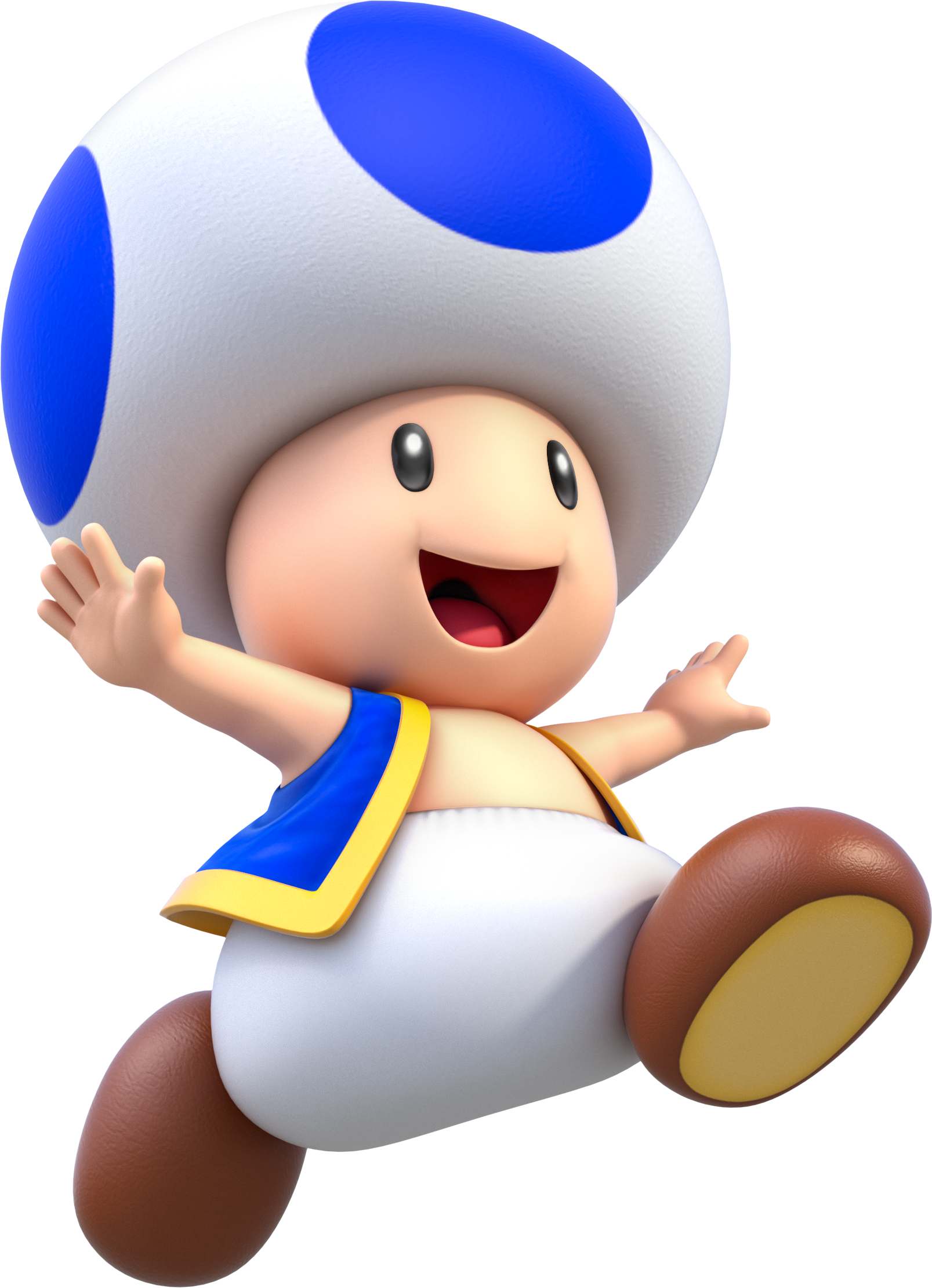 Toad Is A Playable Character In Super Mario 3d World - Blue Toad Super Mario 3d World (440x608), Png Download