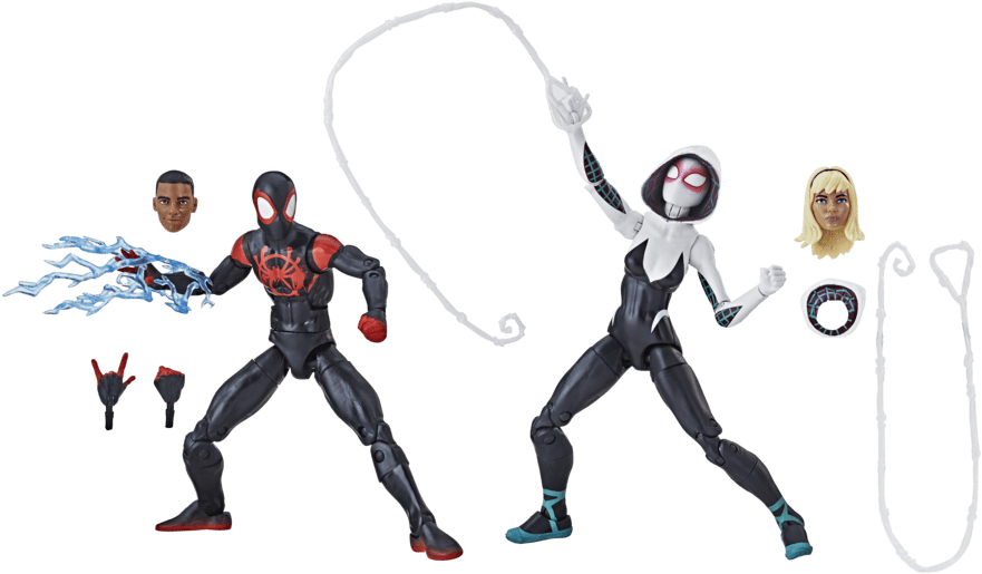 Into The Spider Verse Miles Morales And Spider Gwen - Marvel Legends Spider Verse (900x900), Png Download