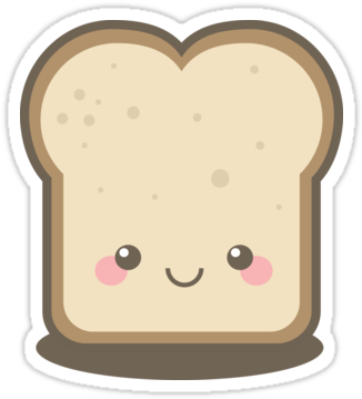 Slice Of Bread Png Keep Smiling Kawaii Slice Of Bread - Kawaii Slice Of Bread (375x360), Png Download