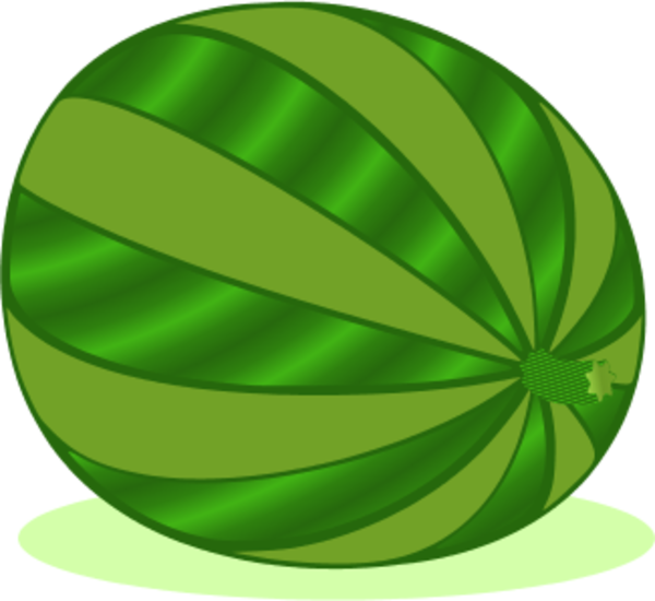 Whole Watermelon Clipart - Whole Cartoon Watermelon (600x550), Png Download