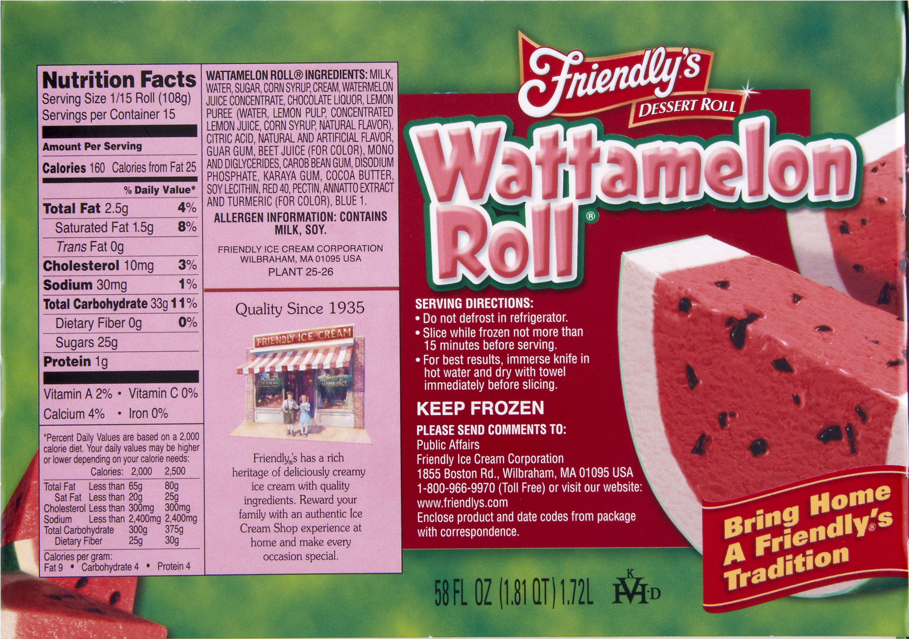 Friendlys Dessert Roll, Wattamelon Roll - 58 Fl Oz (1800x1800), Png Download