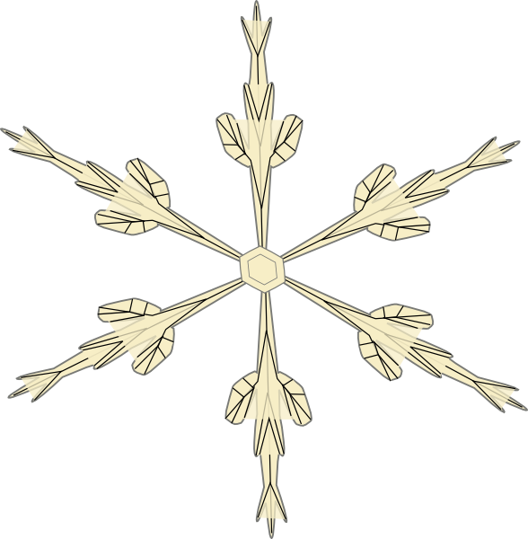 Snowflake 3 Clip Art At Clker - Gold Snowflakes Transparent Background (588x600), Png Download