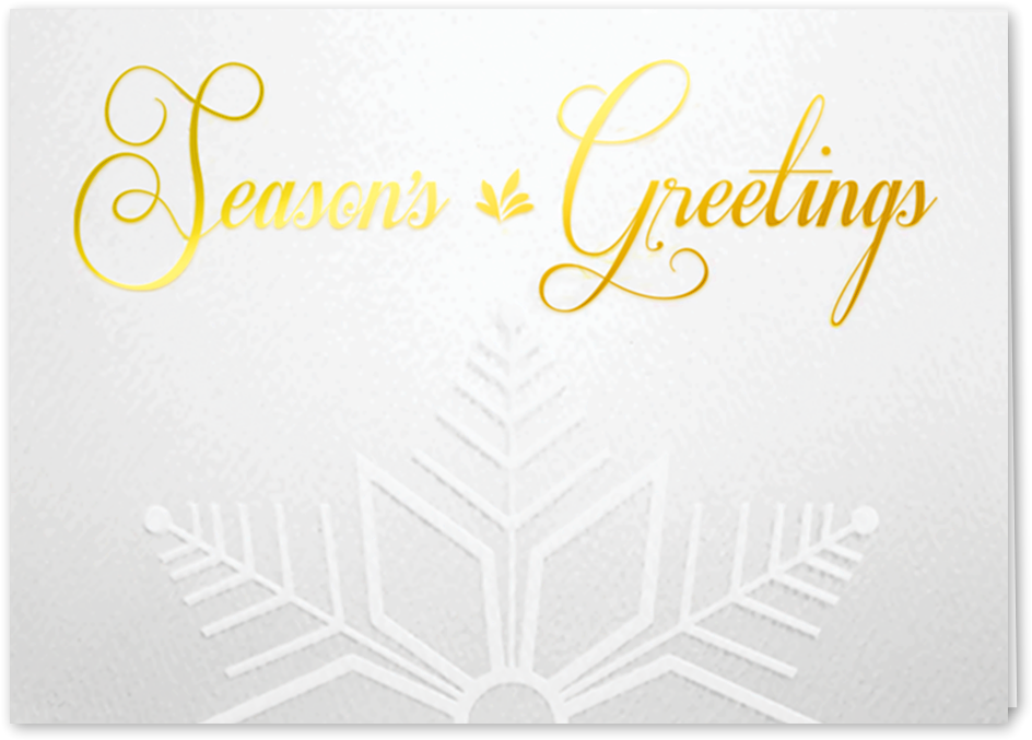 Picture Of Gold Embossed Snowflake Greeting Card - Calligraphy (1200x1200), Png Download
