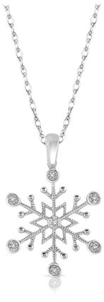 Diamond Snowflake Pendant In White Gold - Pendant (498x498), Png Download