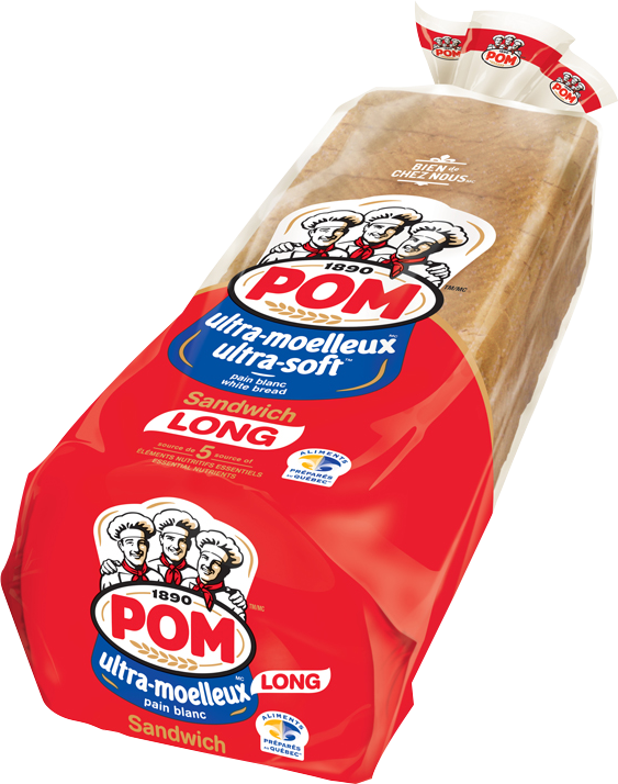 Pom® Ultra Moelleux Long Sandwich White Bread - Pom Ultra Soft Sub Buns (563x714), Png Download