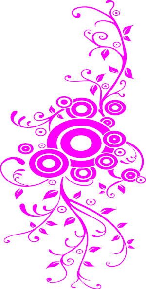 Pink Swirls And Circles Clip Art - Transparent Pink Border Design (300x594), Png Download