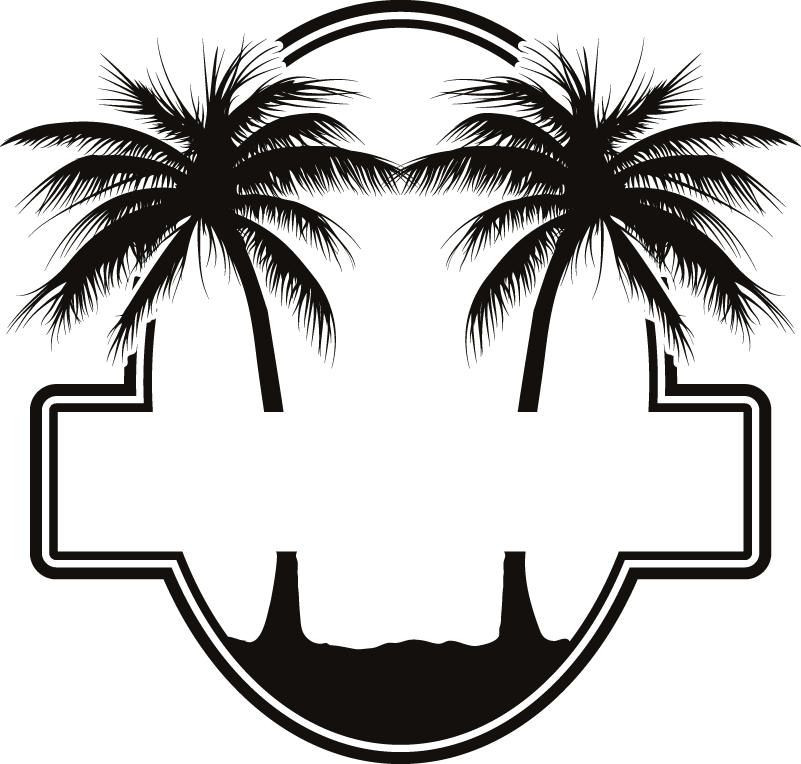 Beach Silhouette Labels - Beach Png Clipart Silhouette (801x764), Png Download