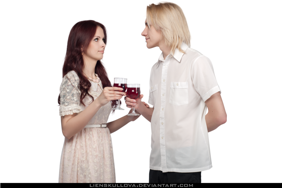 Couple Drinking Png - People Drinking Wine Png (900x619), Png Download