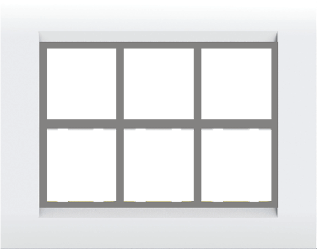 Silver Woodik Wood Metal Box Frames 12 Module Plate - Silver (842x595), Png Download
