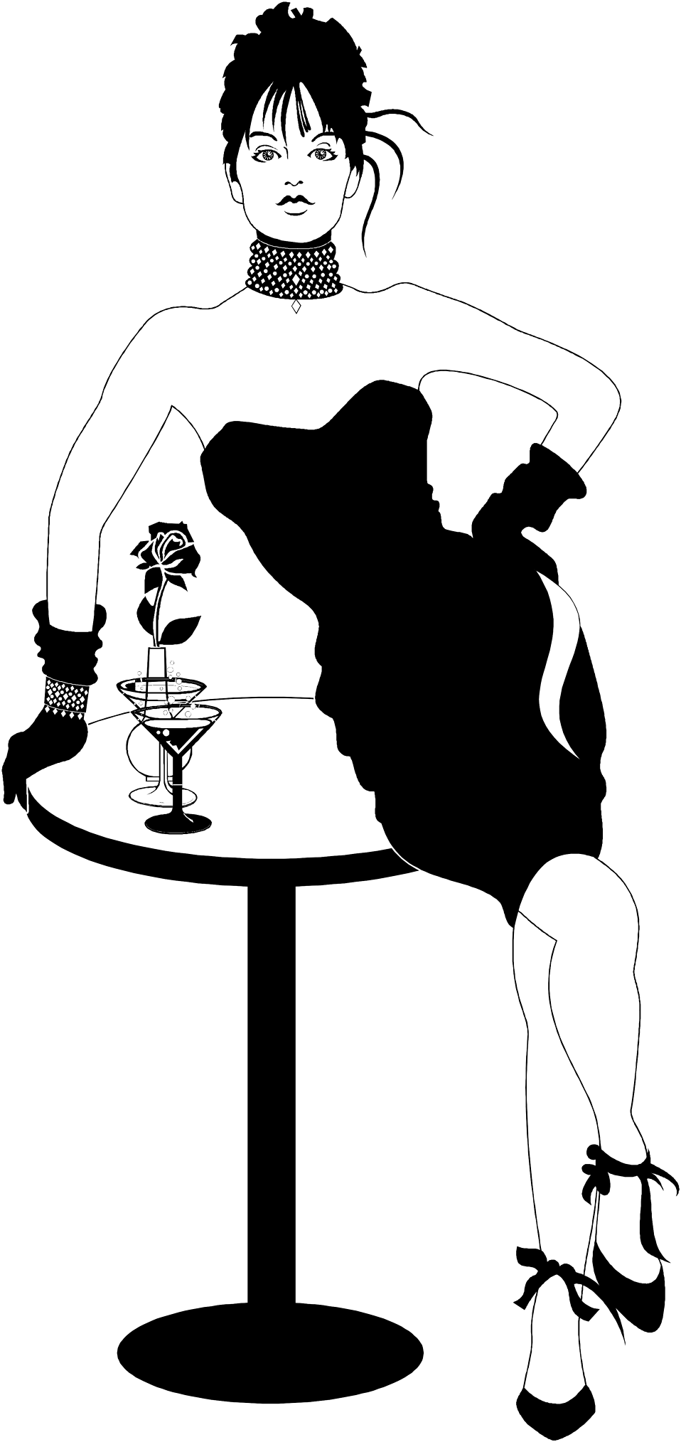 Silhouette Clipart Cocktail - Illustration (958x2028), Png Download