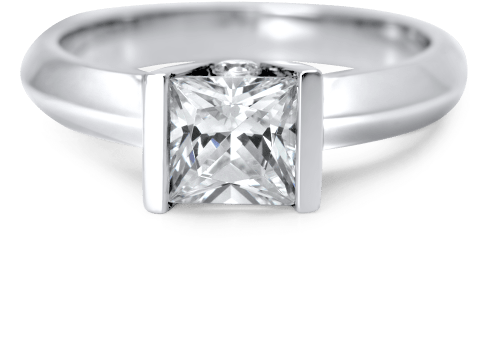 V-set Solitaire Engagement Ring - Wedding Ring (500x500), Png Download