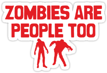 Zombies Are People Too Stickers By Teesbox - Zazzle Zombies Are People Too Trucker Hat (375x360), Png Download