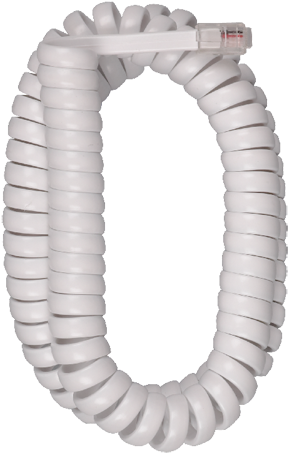 12 Foot Handset Coil Cord In White Color - Audiovox Phone Cable (500x500), Png Download