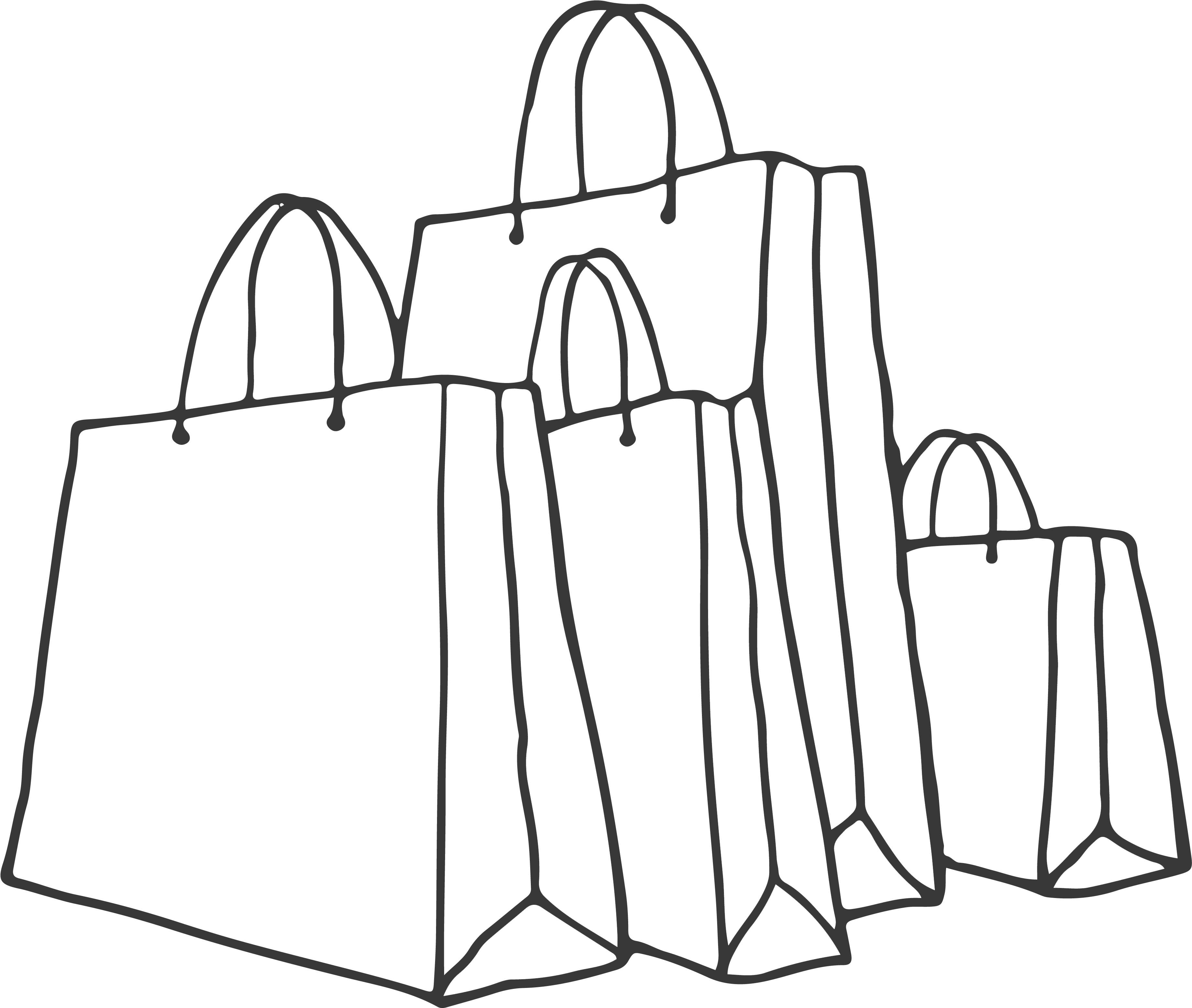 A Play-set Electronics A Shopping Spree - Line Art (3844x3337), Png Download