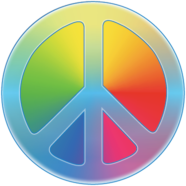 Colourful Peace Sticker - Símbolo De La Paz En Colores (374x374), Png Download