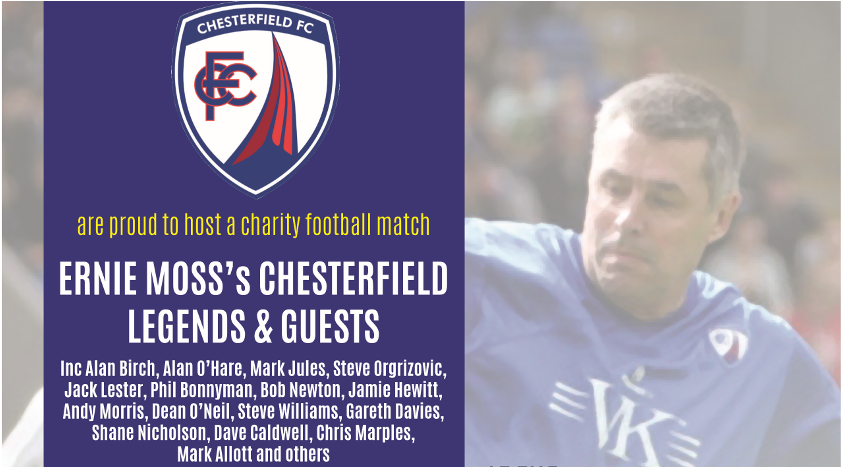 Ernie Moss Charity Football Match - Chesterfield Fc New Badge (873x466), Png Download
