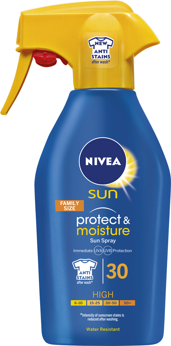 Sun Care - Nivea Sun Protect And Moisture Sun Spray (1010x1180), Png Download