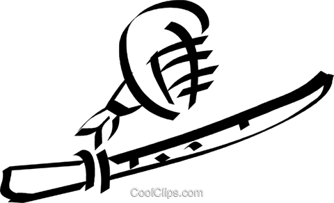 Samurai Sword And Mask Royalty Free Vector Clip Art (480x292), Png Download
