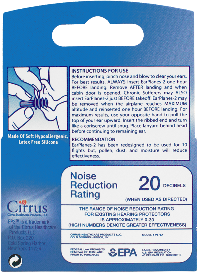 Download Earplane Air Pressure Regulating Ear Plugs Adult Full Size