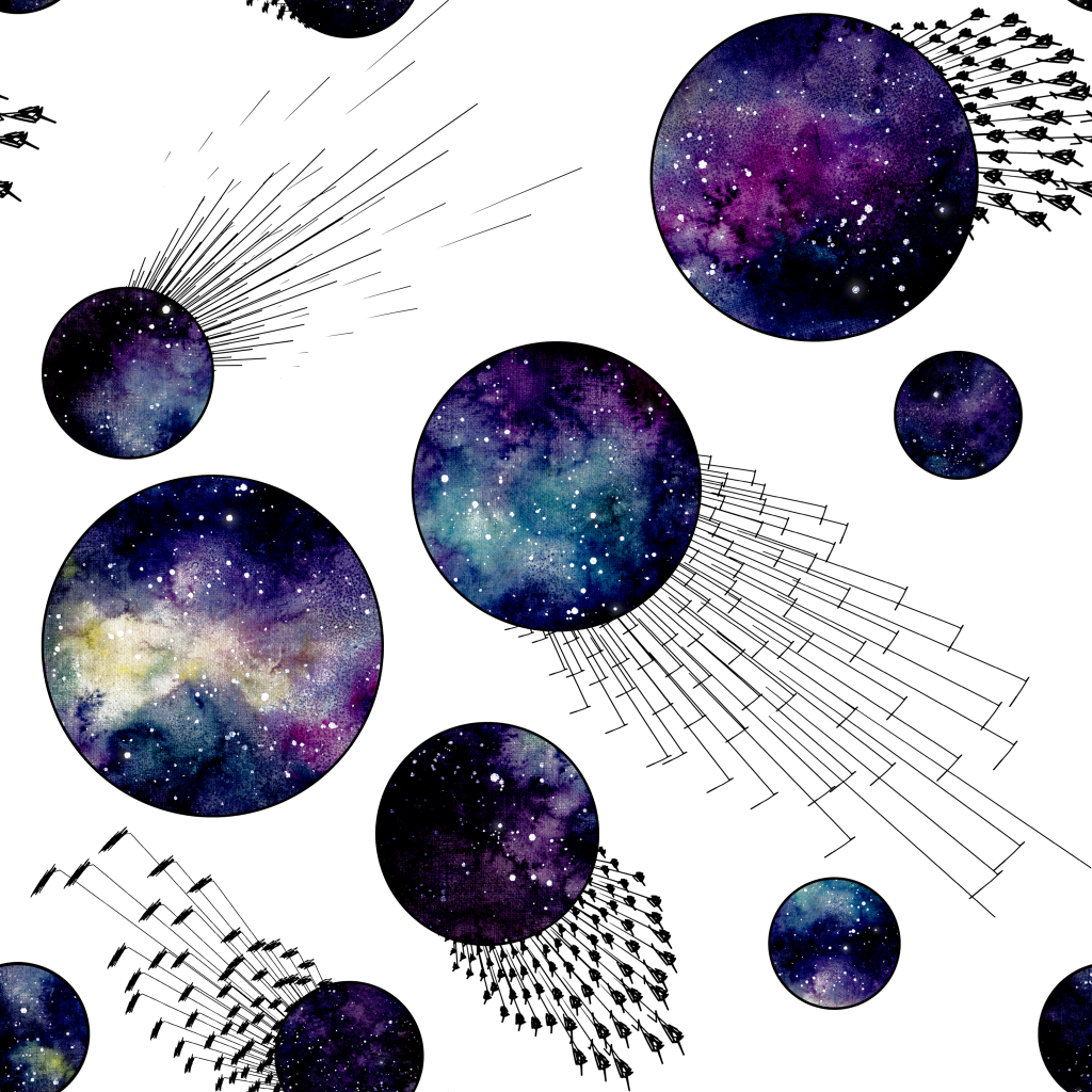 Hand-painted Purple Sky Moon Png Transparent Material - Portable Network Graphics (1024x1024), Png Download