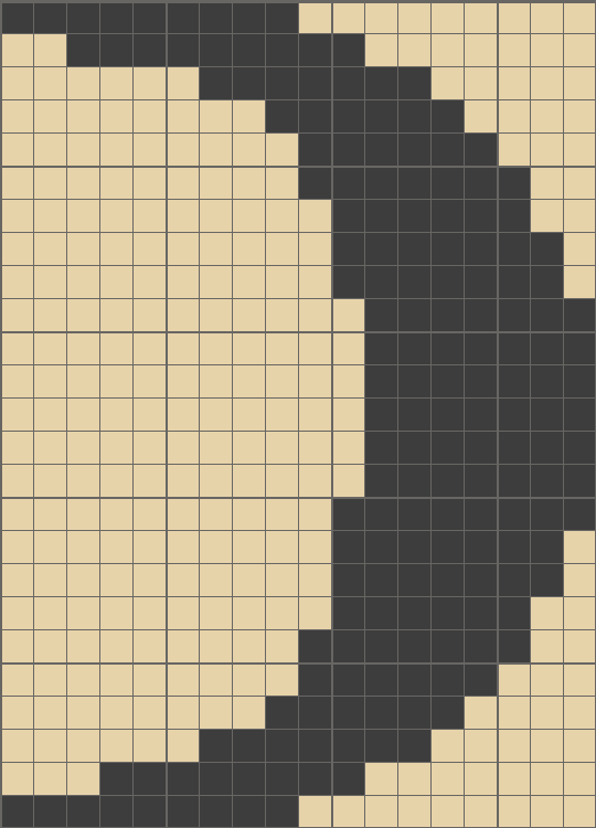 Solution For Original Crossme Level - Yin Yang Pixel Art (540x750), Png Download