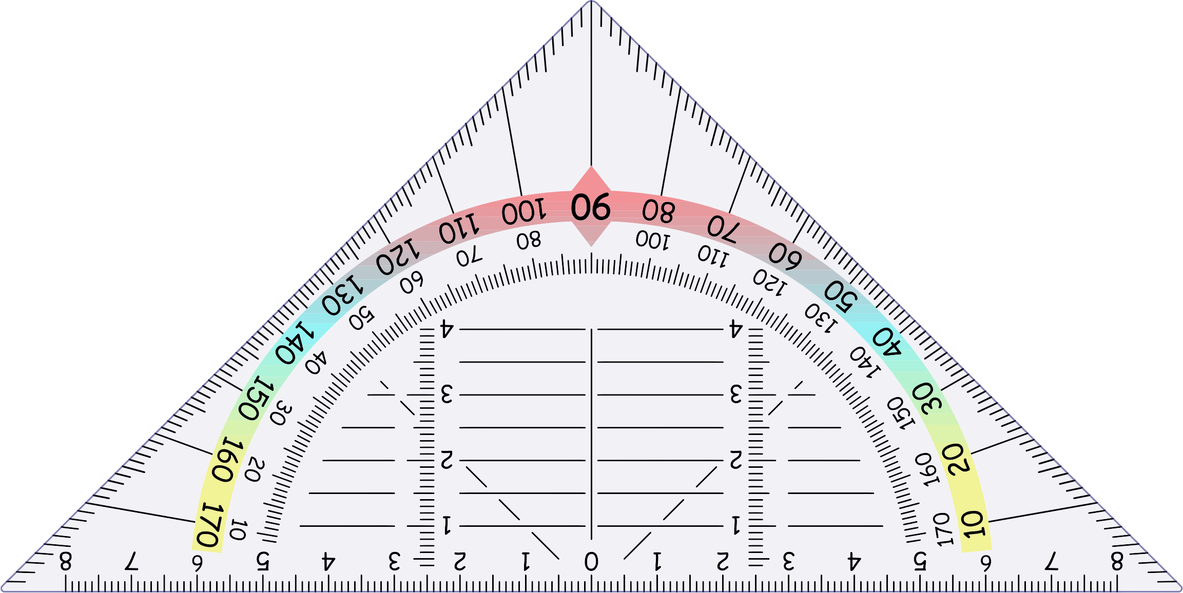 This Free Icons Png Design Of Triangular Protractor (2305x1156), Png Download