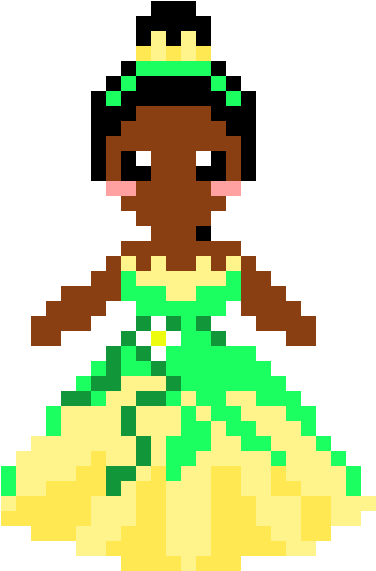 Tiana - Princess Pattern Perler Beads (600x660), Png Download