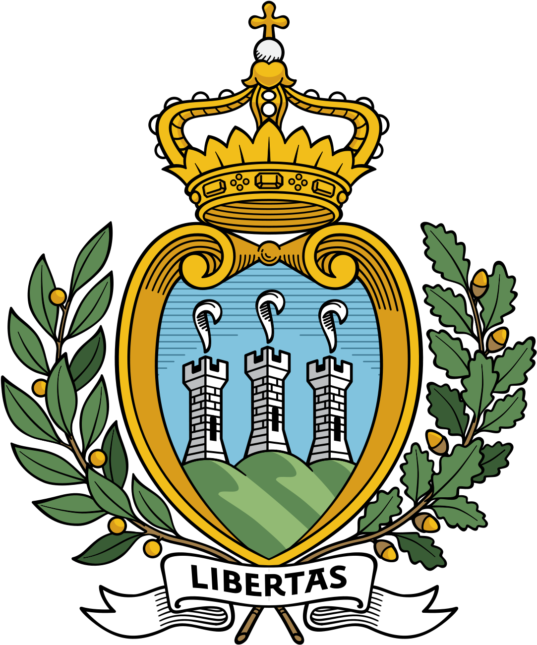 Stemma Della Repubblica Di San Marino (1200x1424), Png Download