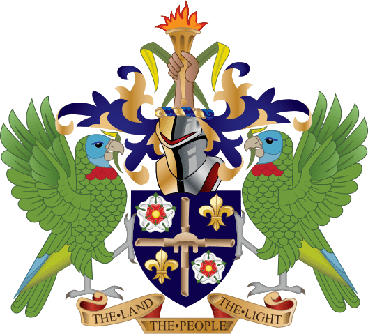 Saint Lucian Coat Of Arms - St Lucia Coat Of Arms (528x479), Png Download