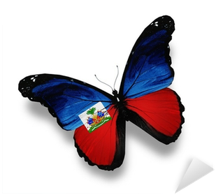 Haiti Flag Butterfly, Isolated On White Sticker • Pixers® - Navy Blue Colour Butterfly (400x400), Png Download