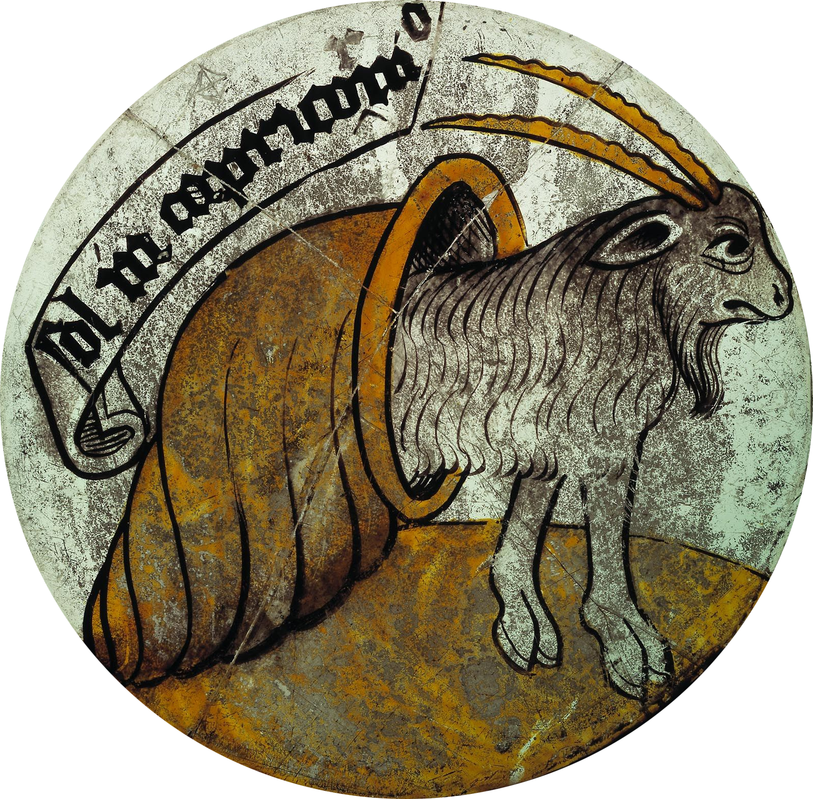 Capricorn By English School - Stained Glass Capricorn Note Cards (pk Of 20) (1593x1564), Png Download