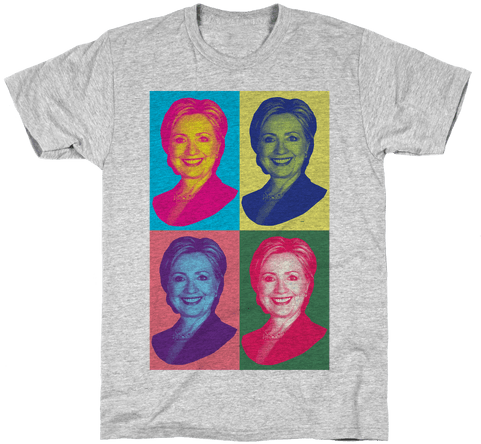 Pop Art Hillary Clinton Mens T-shirt - T Shirt Jokes (484x484), Png Download
