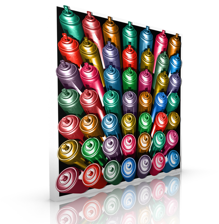 Framed Canvas Art - Spray Cans By Maxwell Dickson (750x750), Png Download