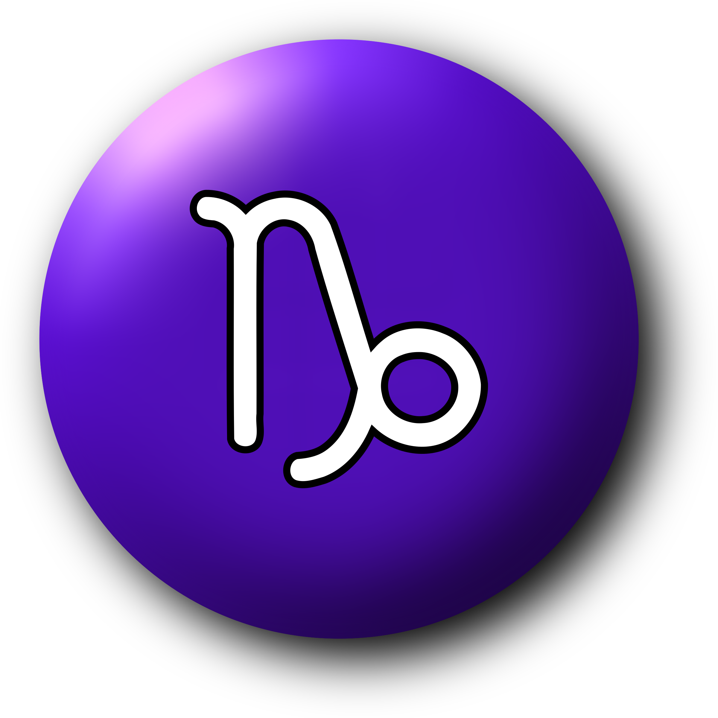 This Free Icons Png Design Of Capricorn Symbol 3 (2400x2400), Png Download