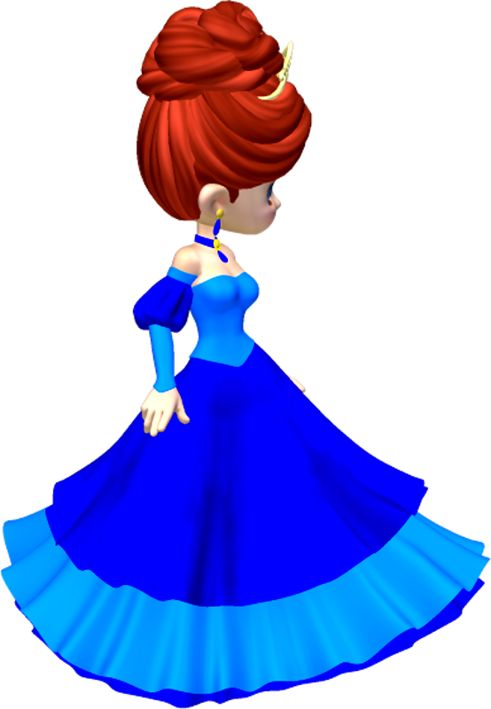 Dress Clipart Blue Princess - Princess With Blue Dress Clipart Png (554x800), Png Download