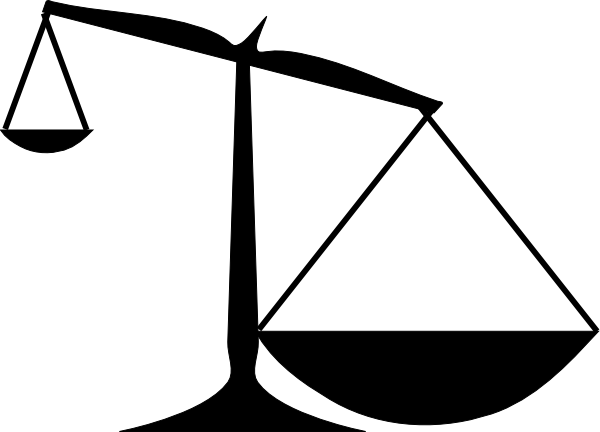 Small - Uneven Scale Of Justice (600x432), Png Download